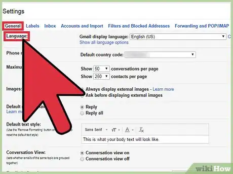 Image titled Change Your Default Language on Gmail Step 5