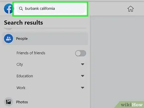 Image titled Search for Friends by City on Facebook Step 5