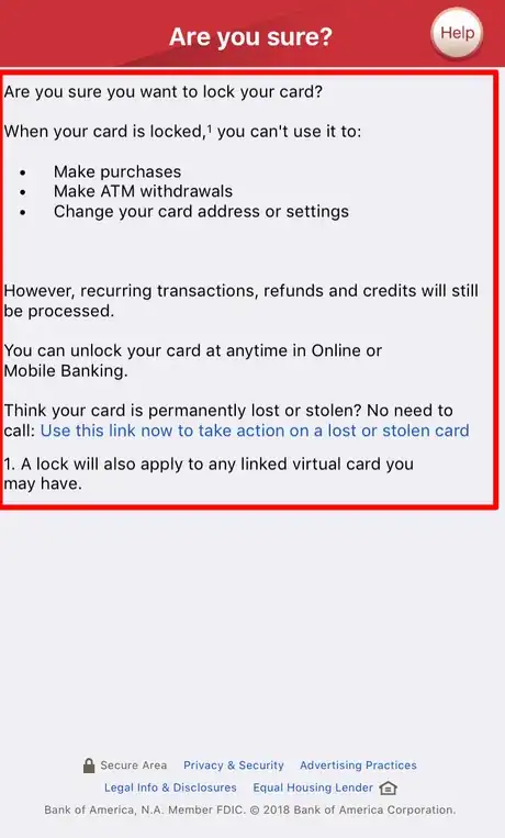 Image titled Lock and Unlock Your Bank of America Charge Card via the Bank of America Mobile App Step 8.png