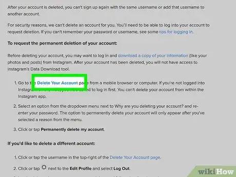 Image titled Delete an Instagram Account Step 18