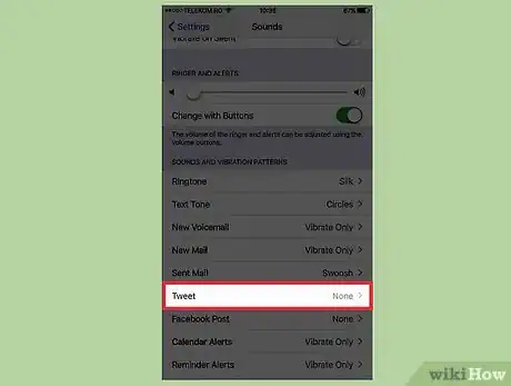 Image titled Change the Twitter Alert Sound on an iPhone Step 4