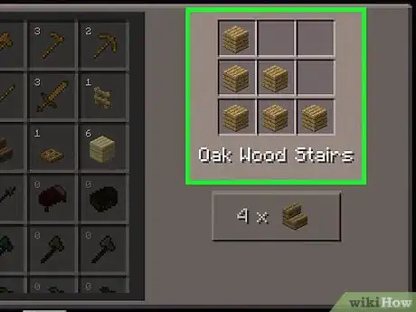 Image titled Make Stairs in Minecraft Step 4