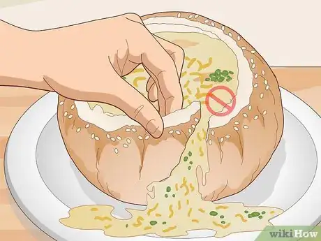 Image titled Eat Soup Served in a Bread Bowl Step 5