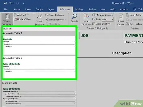 Image titled Edit the Table of Contents in Word Step 5