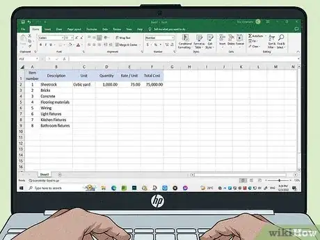 Image titled Prepare a Bill of Quantities Step 2