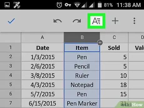 Image titled Format Cells on Google Sheets on Android Step 4