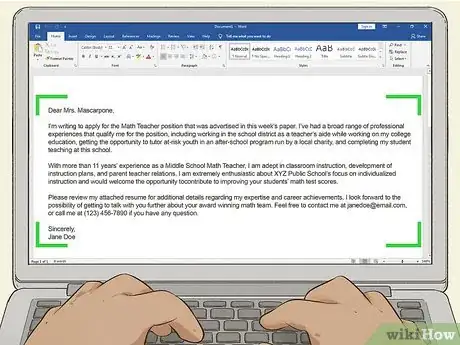 Image titled Write an Application Letter for a Teaching Job Step 17