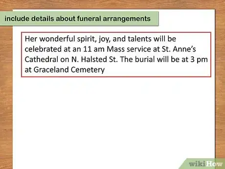 Image titled Write a Funeral Program Obituary Step 12