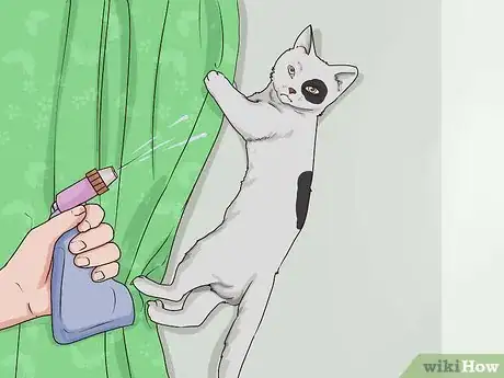 Image titled Train Your Cat Not to Climb on the Curtains Step 7