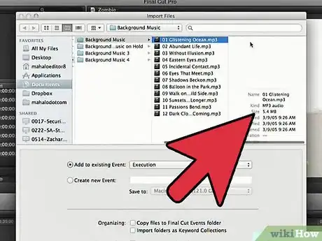 Image titled Add Music in Final Cut Pro Step 1