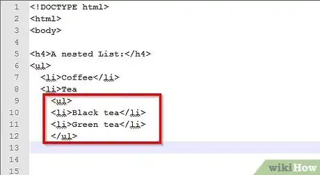 Image titled Create a Nested List in HTML Step 5