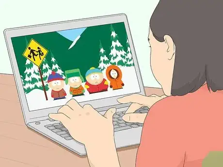 Image titled Person studying Cartman's voice and speech characteristics by watching South Park episodes on their laptop.