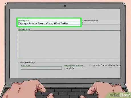 Image titled Advertise a Garage Sale on Craigslist Step 4