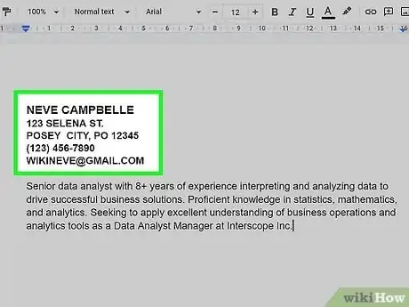 Image titled Make a Resume on Google Docs Step 8