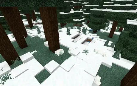 Image titled Arctic Foxes Napping Under a Tree in the Snowy Taiga (Minecraft).png