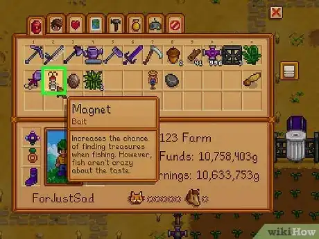 Image titled Attach Bait to Rod Stardew Step 3