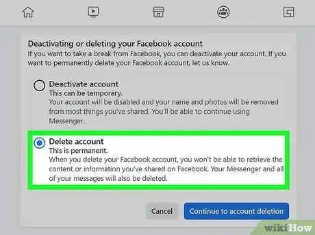 Image titled Permanently Delete a Facebook Account Step 16