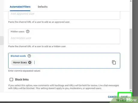 Image titled Block Keywords on YouTube Step 8