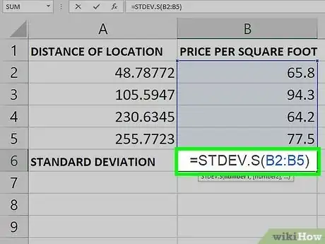 Image titled Calculate Standard Deviation in Excel Step 6