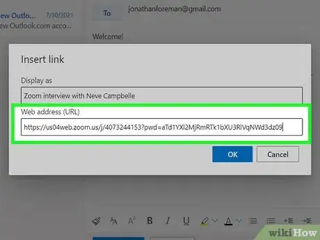 Image titled Attach a Link to an Email in Outlook Step 7