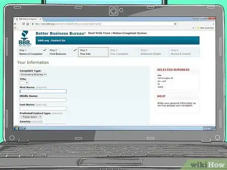 Image titled File a Complaint With the Better Business Bureau Online Step 8