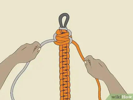 Image titled Make a Paracord 550 Bracelet Without Buckle (Cobra Stich Followed by King Cobra) Step 11Bullet2