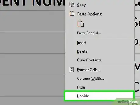 Image titled Unhide Columns in Excel Step 6