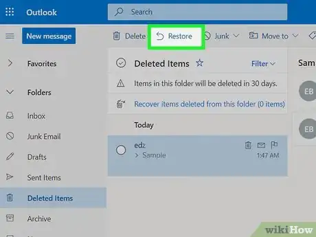 Image titled Restore Deleted Emails from Hotmail Step 4