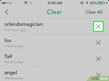 Image titled Delete a Conversation on Snapchat Step 5