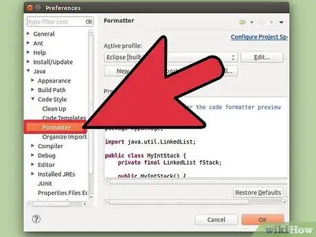 Image titled Change the Default Format Settings in Eclipse Step 2