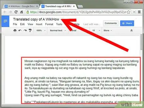 Image titled Translate a Google Drive Document Step 7