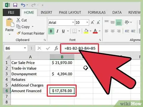 Image titled Calculate a Car Loan in Excel Step 5