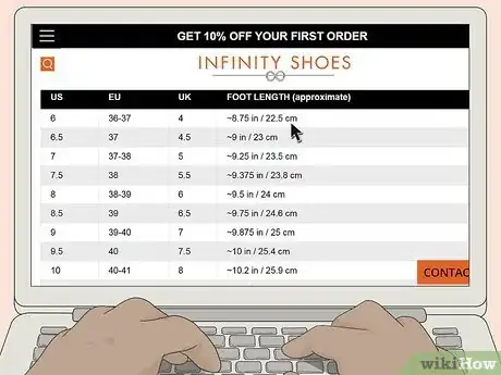 Image titled Choose Shoe Size when Shopping Online Step 6