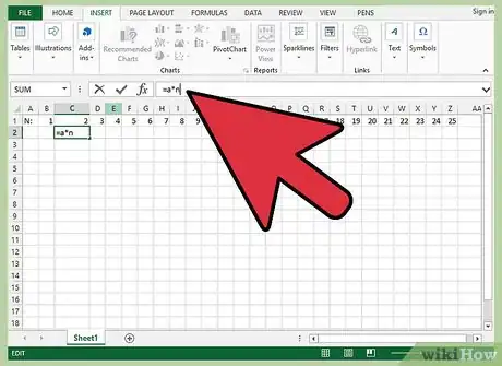 Image titled Create a Times Table to Memorize in Excel Step 3