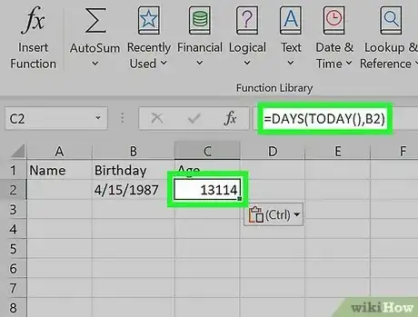 Image titled Calculate Age on Excel Step 22