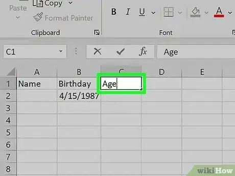 Image titled Calculate Age on Excel Step 13