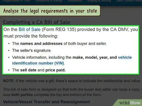 Image titled Draft a Bill of Sale for a Vehicle Step 2