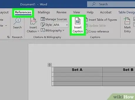 Image titled Add a Caption to a Table in Word Step 3