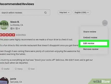 Image titled Edit or Remove a Posted Review on Yelp Step 9
