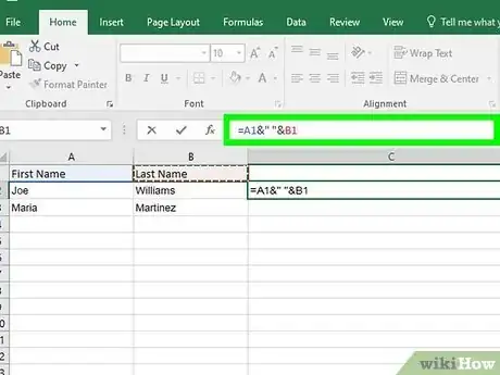 Image titled Combine Two Columns in Excel Step 12