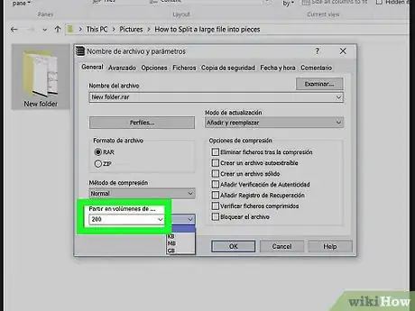 Image titled Split a Large File Into Small Files Using WinRar Step 4