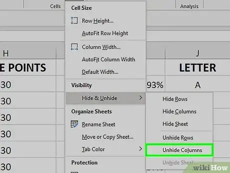 Image titled Unhide Columns in Excel Step 16