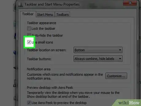 Image titled Customize the Size of the Windows 7 Taskbar Icons Step 6