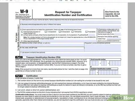 Image titled Complete a W9 Tax Form Step 1