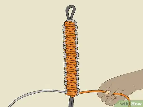 Image titled Make a Paracord 550 Bracelet Without Buckle (Cobra Stich Followed by King Cobra) Step 11Bullet3