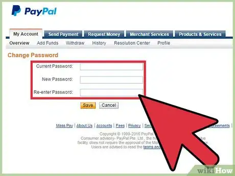 Image titled Change a PayPal Password Step 5