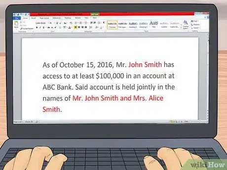 Image titled Write a Proof of Funds Letter Step 6