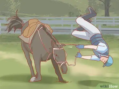 Image titled Avoid Injuries While Falling Off a Horse Step 2