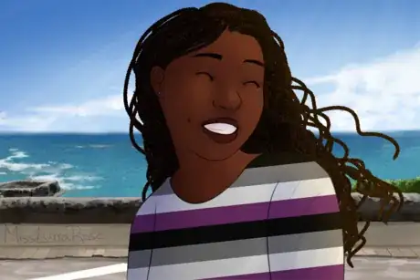 Image titled Smiling Asexual Girl with Cornrows.png