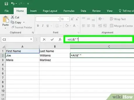 Image titled Combine Two Columns in Excel Step 10